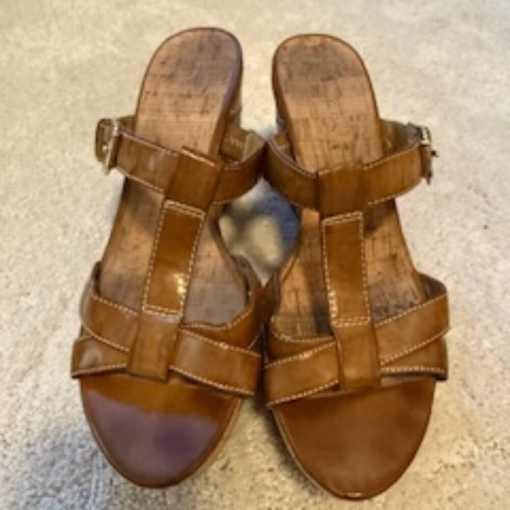 Guess Brown Wedge Sandals Size 8.5